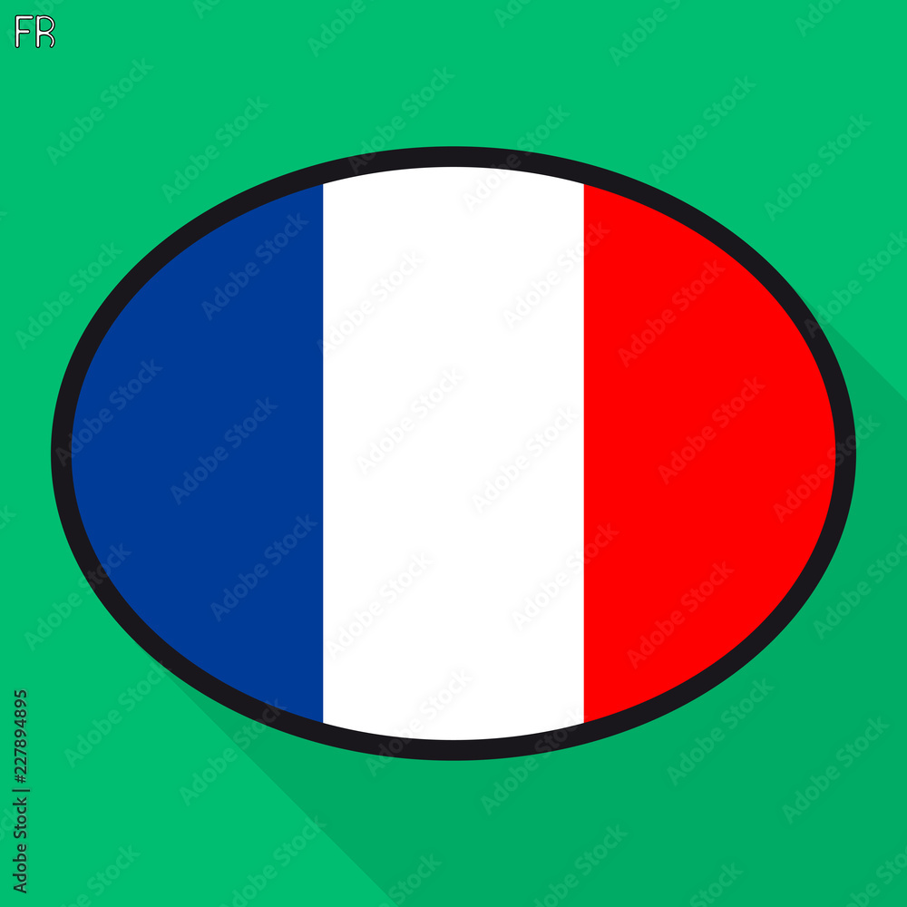 French flag speech bubble, social media communication sign, flat business oval icon. French flag speech bubble, social media communication sign, flat business oval icon.
