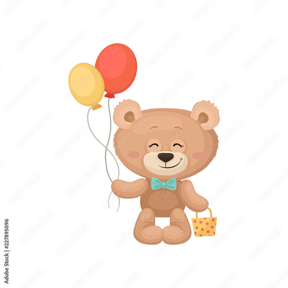 Teddy bear holding deals balloons