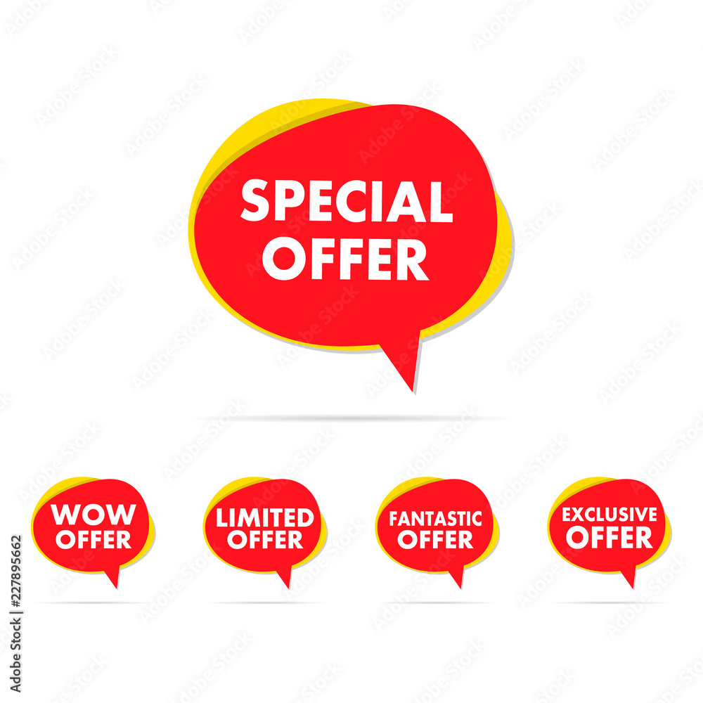 Special offer set sale label Special offer set sale label