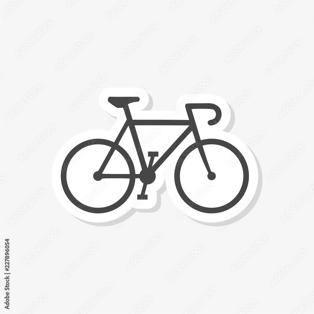 Bicycle fitness line art sticker, bike icon on white background Bicycle fitness line art sticker, bike icon on white background