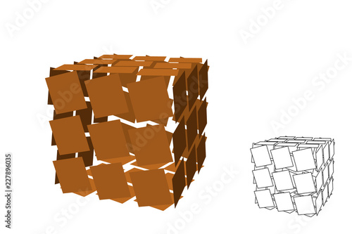 Abstract polygonal broken c...