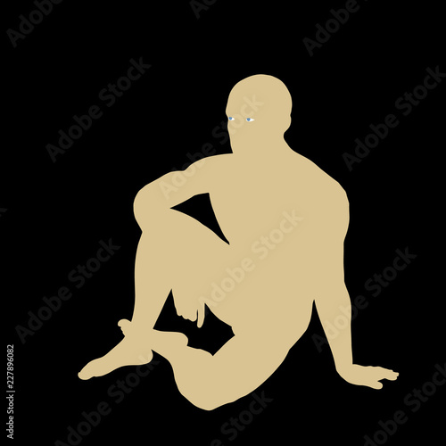 Man sitting on the ground. ...