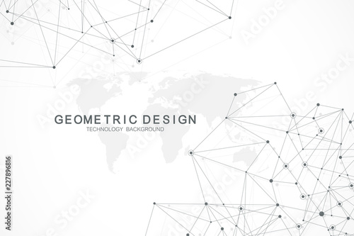 Abstract plexus background with connected lines and dots. Wave flow. Plexus geometric effect Big data with compounds. Lines plexus, minimal array. Digital data visualization. Vector illustration