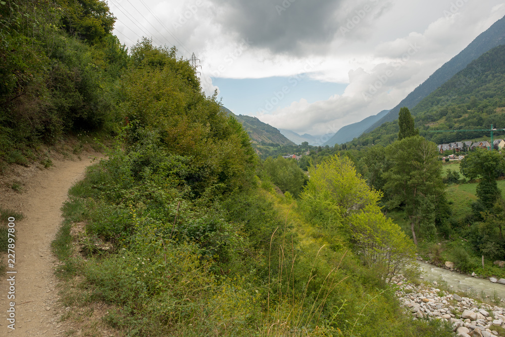 Fototapeta premium Road through vielha in the valley of aran