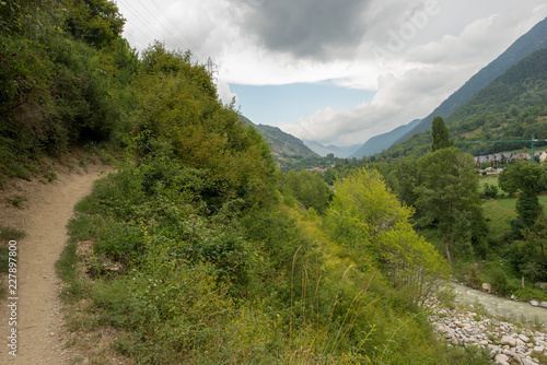 Road through vielha in the valley of aran