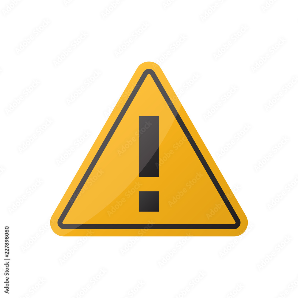 Danger sign. Hazard warning attention sign on a white background Danger sign. Hazard warning attention sign on a white background