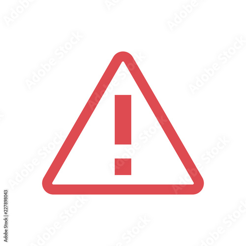 Danger sign in a flat design on a white background