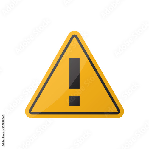 Danger sign. Hazard warning attention sign on a white background