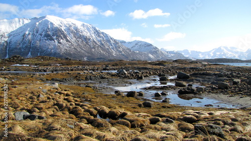 Norway. Landscape of the Lofoten in wintertime