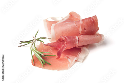 Sliced bacon isolated on white background cutout