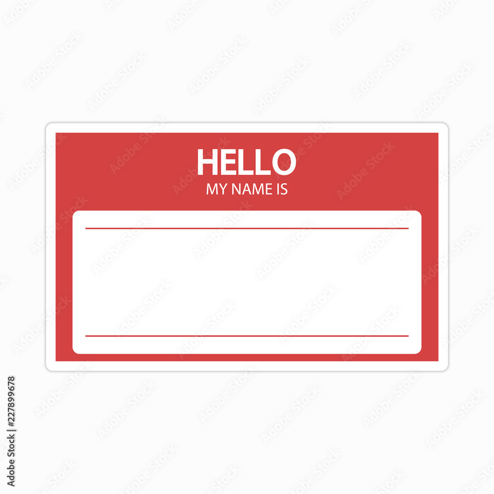 Template of identification card. Name tag blank sticker. Flat label 