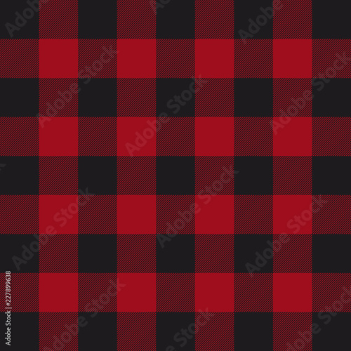 Lumberjack plaid pattern. Red and black lumberjack. photo