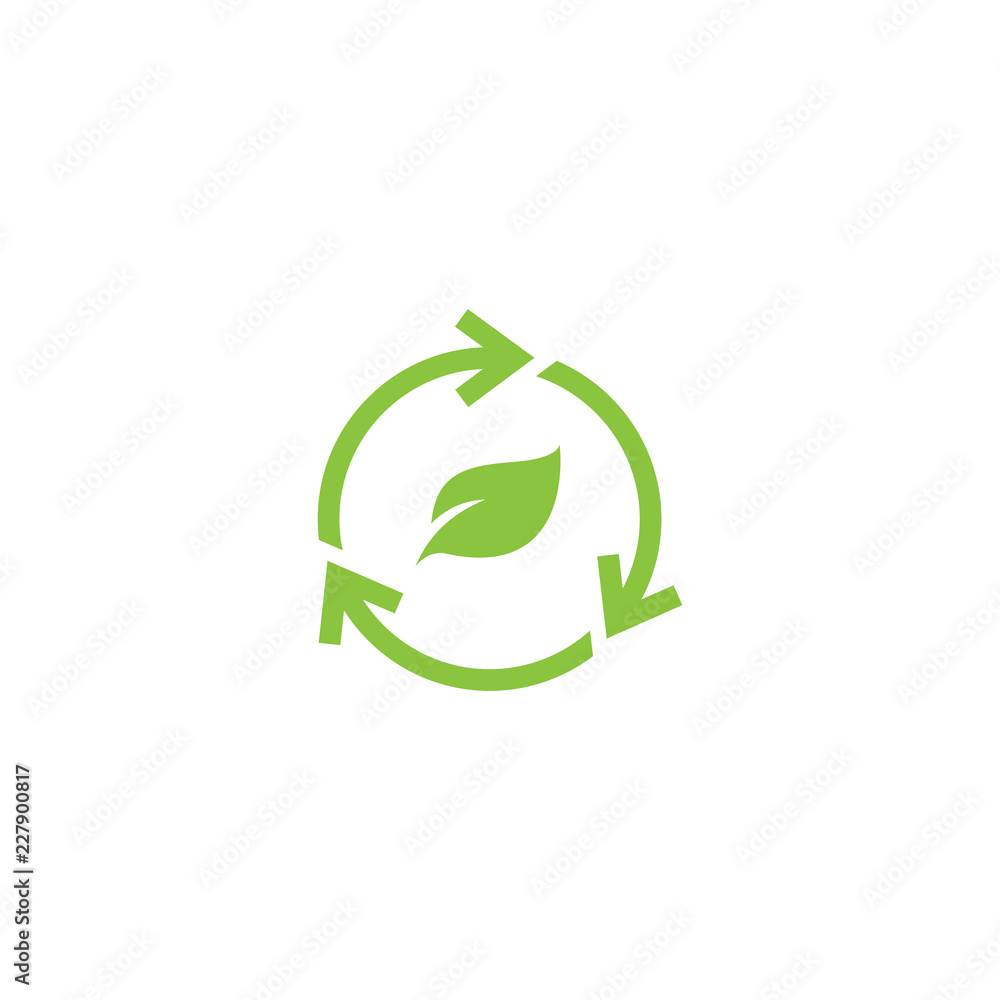 Recycle and leaf logo or icon design template Recycle and leaf logo or icon design template