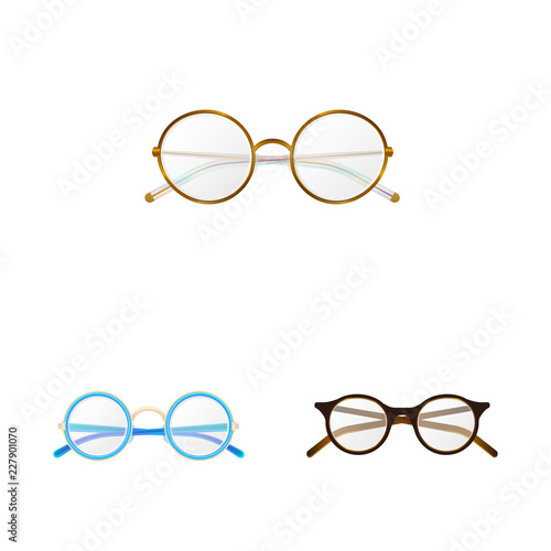 Isolated object of glasses and frame symbol. Collection of glasses and accessory stock symbol for web.