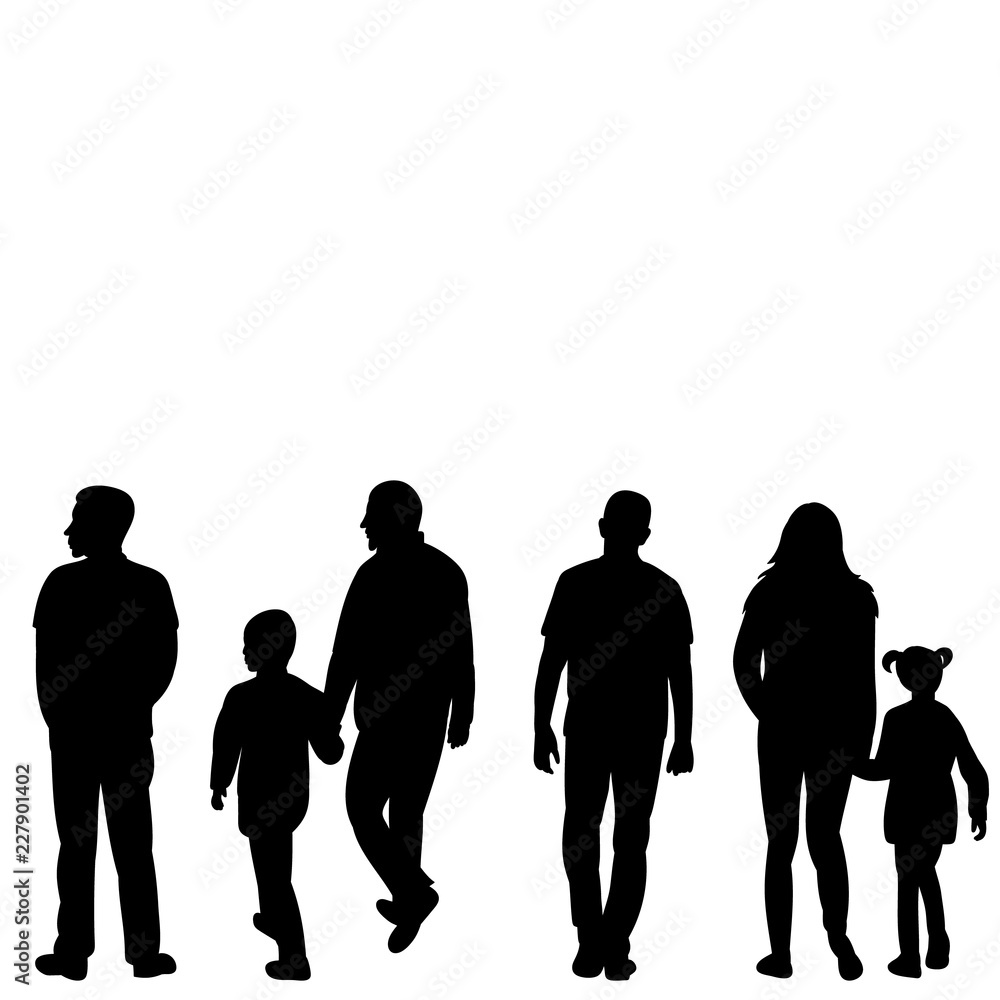 set of silhouettes of people who go set of silhouettes of people who go