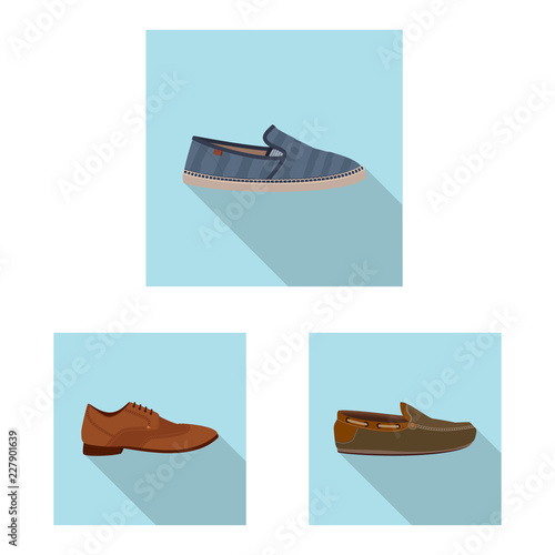 Vector design of shoe and footwear logo. Set of shoe and foot vector icon for stock.