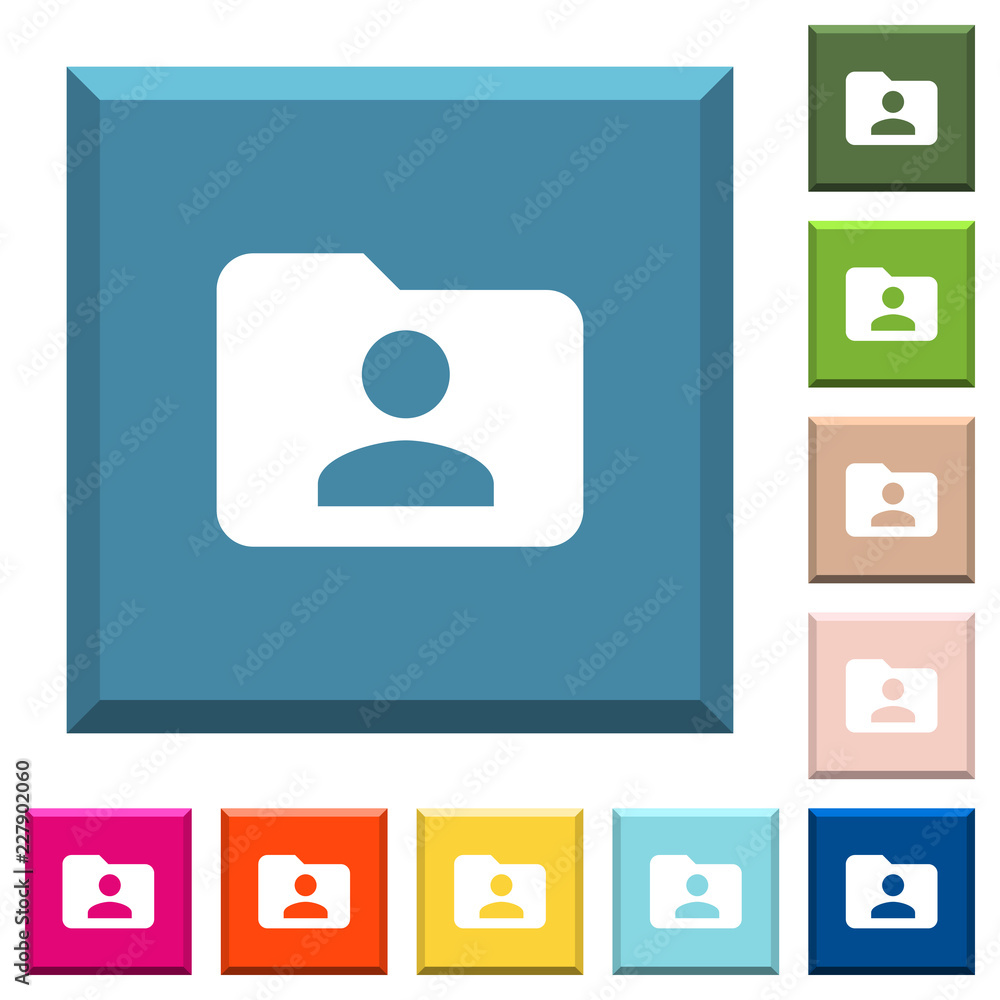 Folder owner white icons on edged square buttons Folder owner white icons on edged square buttons