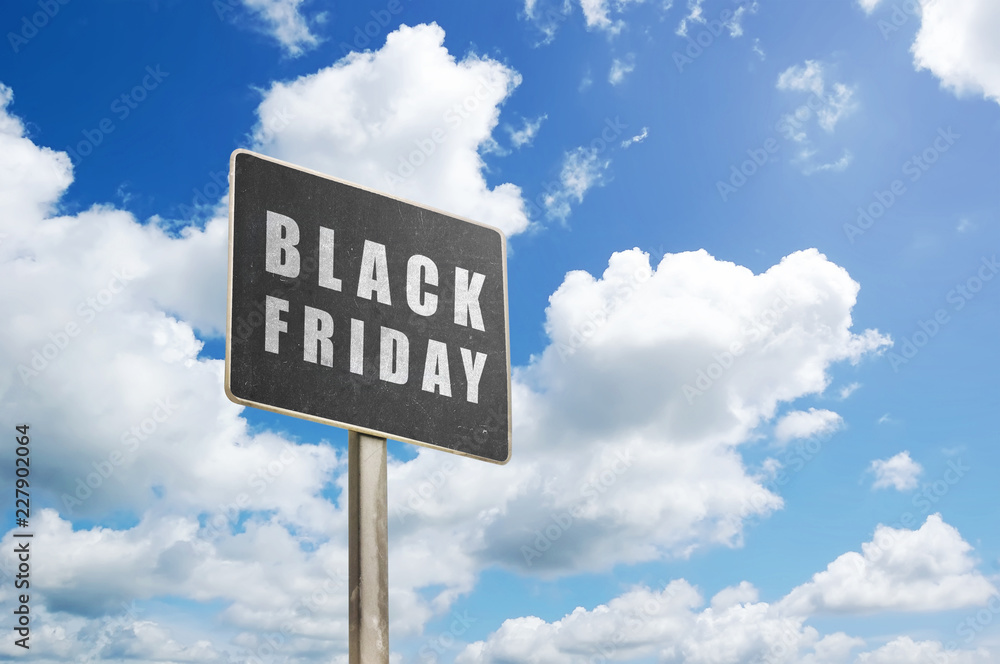 Black plank with Black Friday sign Black plank with Black Friday sign