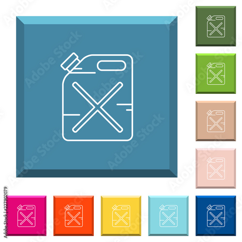 Gas can white icons on edged square buttons