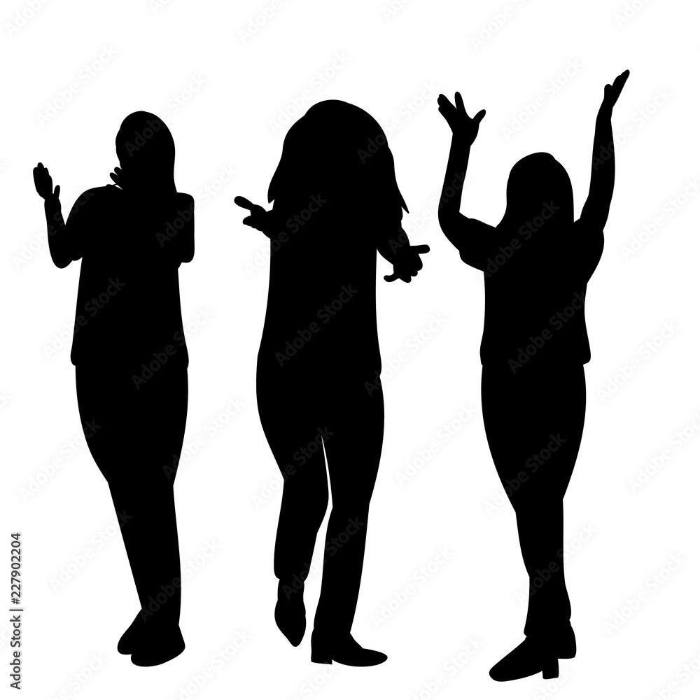 silhouette of a woman are happy