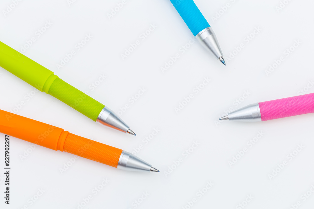 Set of pens isolated on white background Set of pens isolated on white background