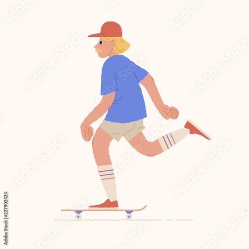 Skater guy or skateboarder riding skateboard