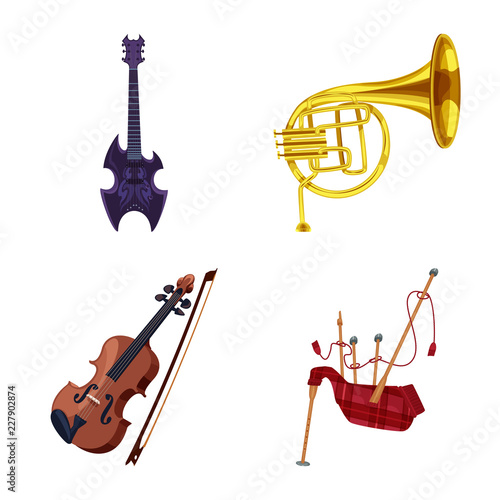 Vector illustration of music and tune sign. Collection of music and tool vector icon for stock.