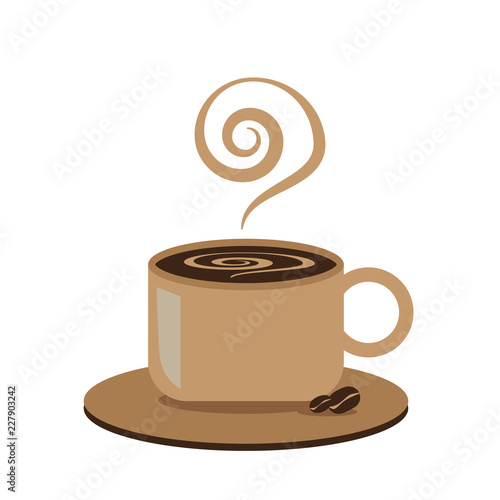 Brown coffee cup with smoke