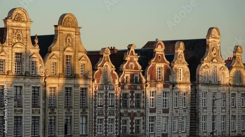 Arras Grand Place Townhouses sunset time lapse photo