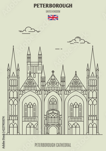 Peterborough Cathedral in Peterborough, UK. Landmark icon