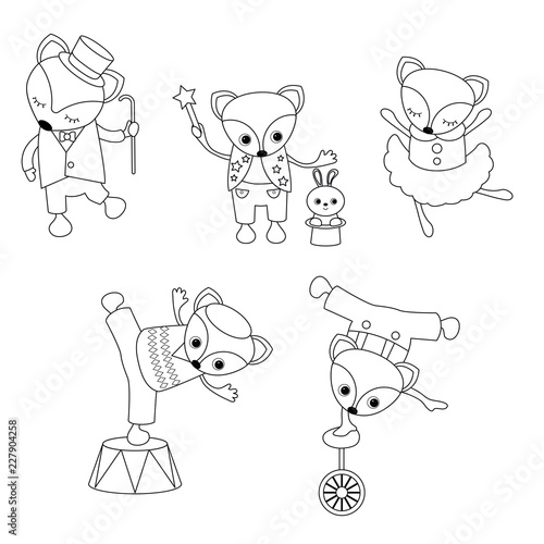 Set of circus animals.