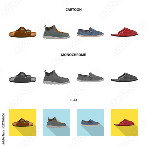 Isolated object of shoe and footwear icon. Set of shoe and foot stock vector illustration.