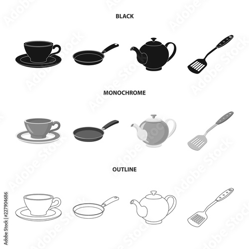 Isolated object of kitchen and cook icon. Collection of kitchen and appliance stock symbol for web.