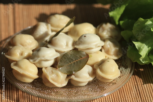 Dish with delicious dumplings