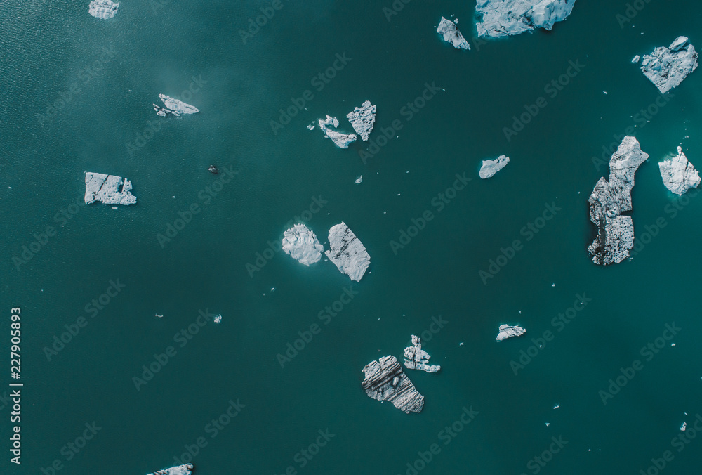 Icelandic panoramas, aerial view on the glacier lagoon Icelandic panoramas, aerial view on the glacier lagoon