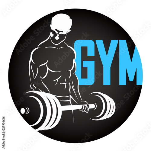 Man and barbell gym