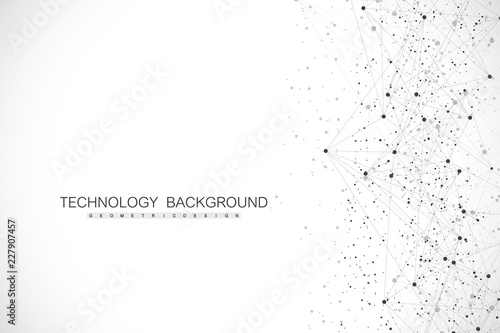 Abstract plexus background with connected lines and dots. Wave flow. Plexus geometric effect Big data with compounds. Lines plexus, minimal array. Digital data visualization. Vector illustration
