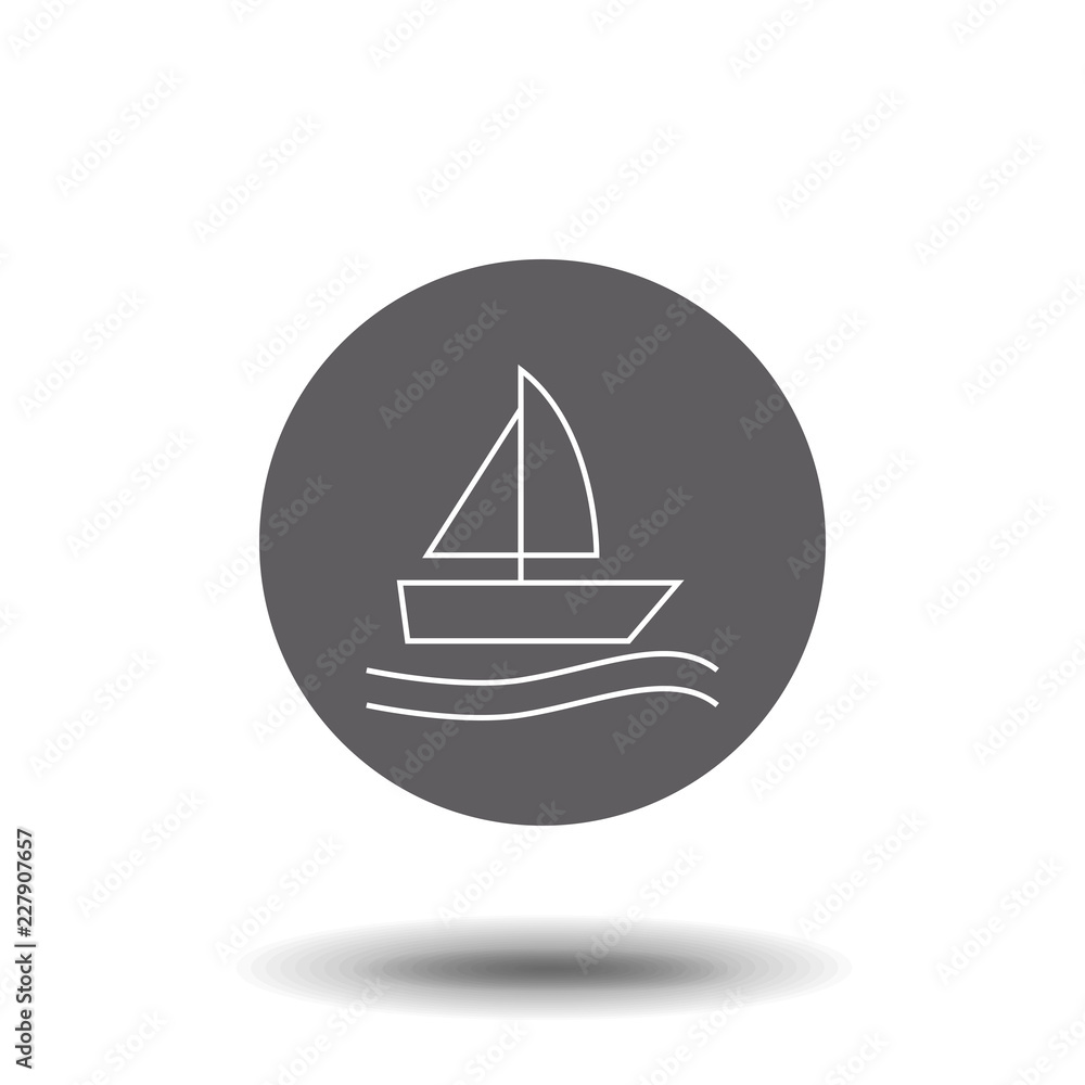 Boat flat icon. Single high quality outline symbol of water for web design or mobile app. Thin line signs of swimming for design logo, visit card, etc. Boat flat icon. Single high quality outline symbol of water for web design or mobile app. Thin line signs of swimming for design logo, visit card, etc.