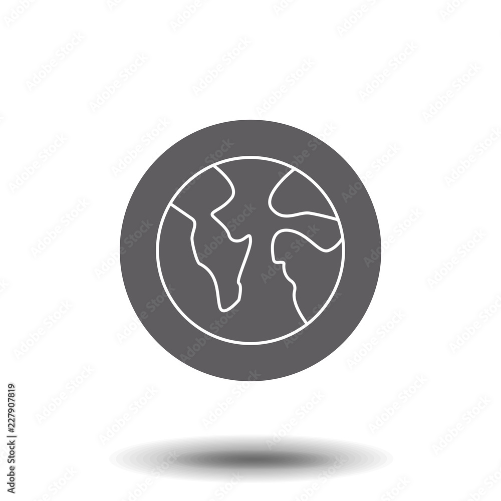 Earth Line Icon. Vector Icon Isolated on White Background. Trendy flat ui sign design, graphic pictogram. Earth Line Icon. Vector Icon Isolated on White Background. Trendy flat ui sign design, graphic pictogram.