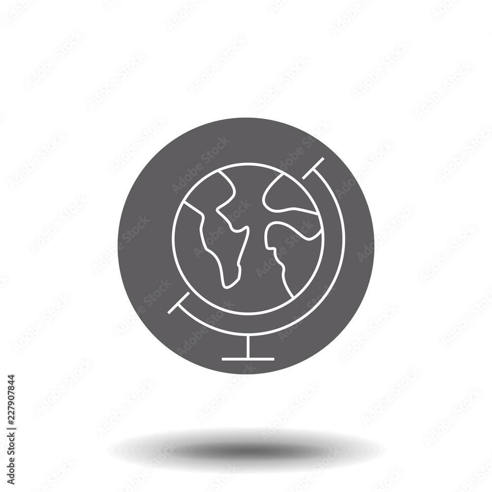 World globe on stand line icon. Vector Icon Isolated on White Background. Trendy flat ui sign design, graphic pictogram. World globe on stand line icon. Vector Icon Isolated on White Background. Trendy flat ui sign design, graphic pictogram.