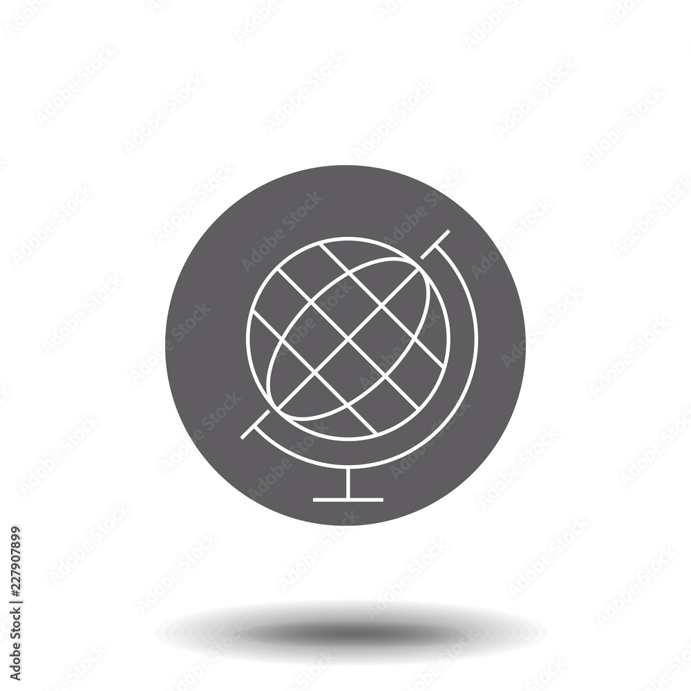 World globe on stand line icon. Vector Icon Isolated on White Background. Trendy flat ui sign design, graphic pictogram. World globe on stand line icon. Vector Icon Isolated on White Background. Trendy flat ui sign design, graphic pictogram.