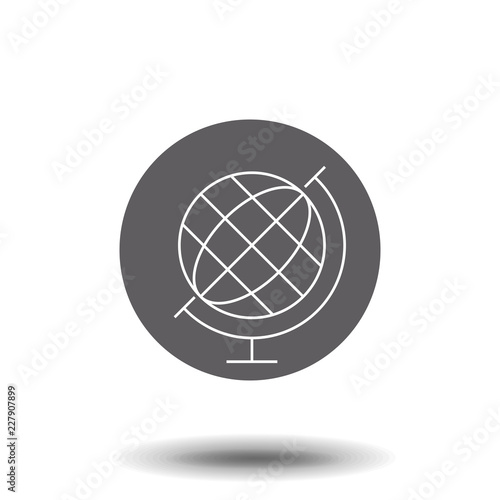 World globe on stand line icon. Vector Icon Isolated on White Background. Trendy flat ui sign design, graphic pictogram.