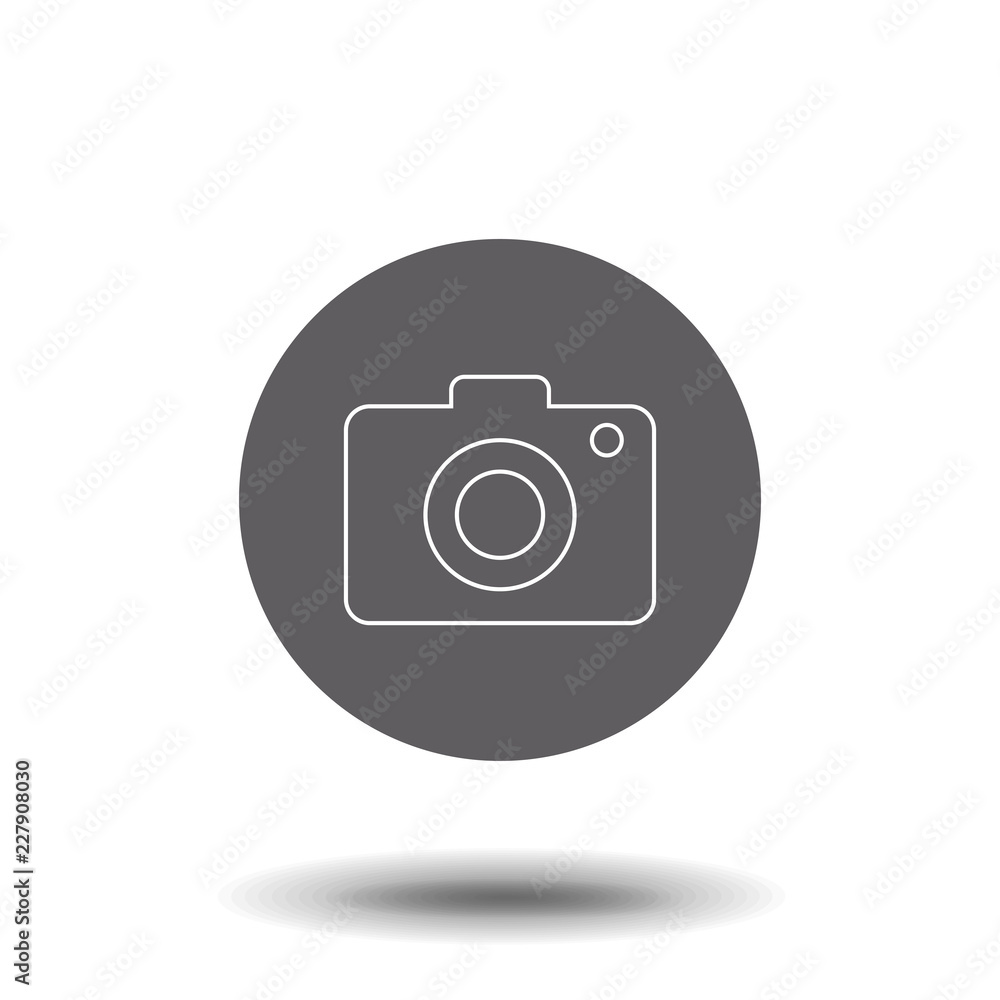 Camera vector icon. Photo line vector icon for websites and mobile minimalistic flat design. Outline pictogram on white background Camera vector icon. Photo line vector icon for websites and mobile minimalistic flat design. Outline pictogram on white background