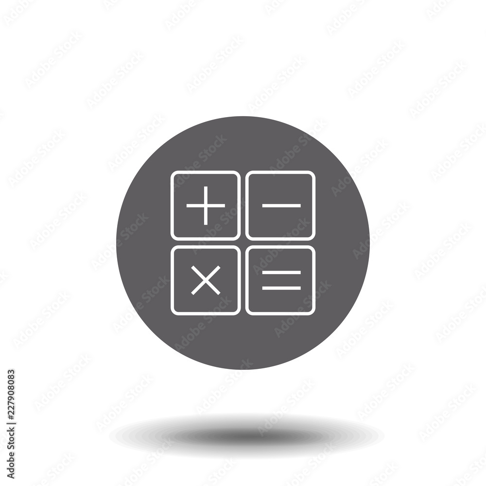 Calculator line vector icon. Thin line sign for design logo. Outline pictogram on white background Calculator line vector icon. Thin line sign for design logo. Outline pictogram on white background