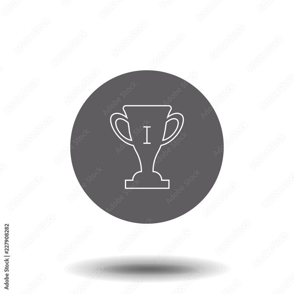 Winner cup, first place with cup line icon. Trophy with a star. Prize, achievement and rewards. Earn points online business. Vector trendy thin line icon illustration design Winner cup, first place with cup line icon. Trophy with a star. Prize, achievement and rewards. Earn points online business. Vector trendy thin line icon illustration design