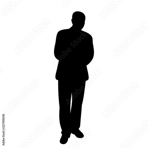 isolated, silhouette man business