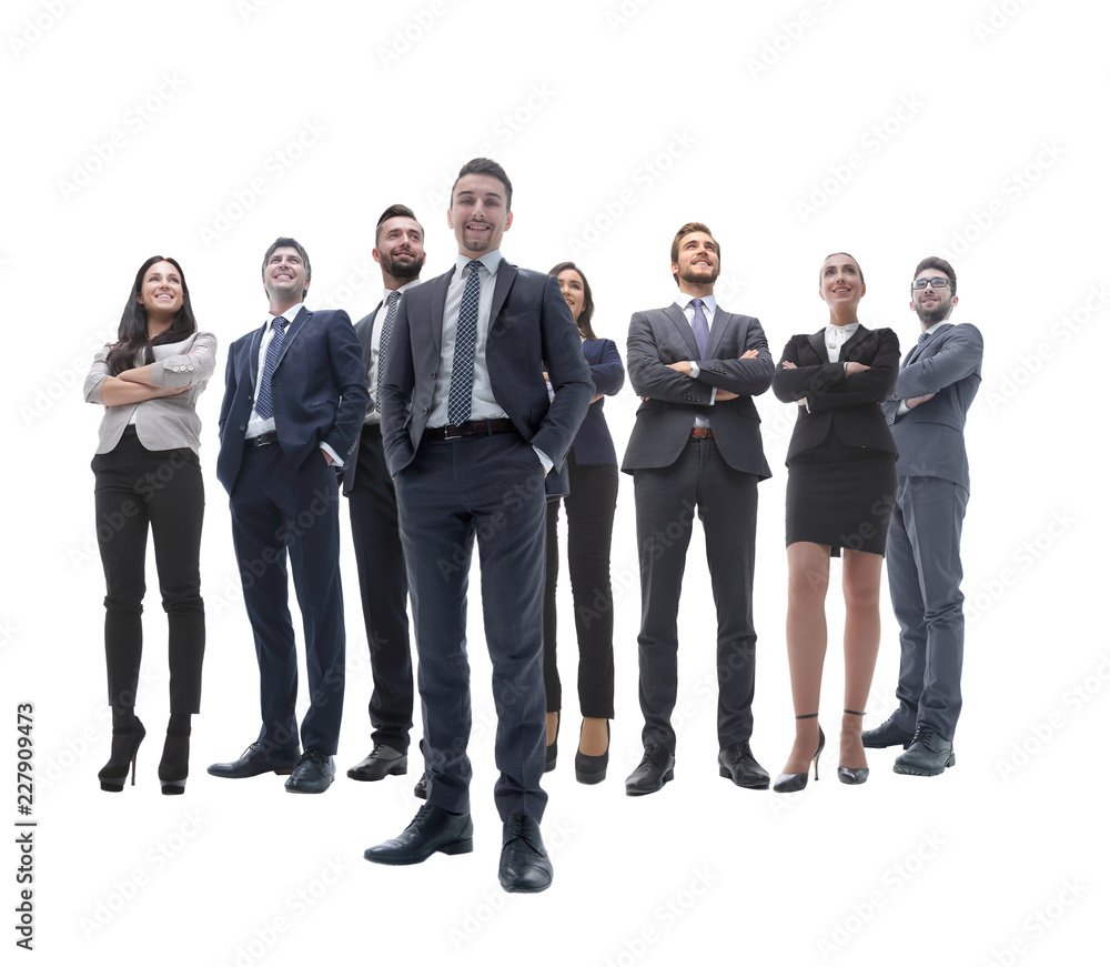 happy successful business team isolated on white background happy successful business team isolated on white background