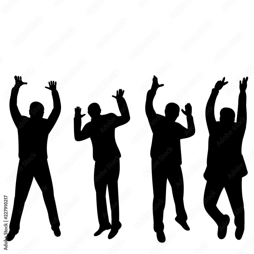 Fototapeta premium silhouette of man jumping, set, collection