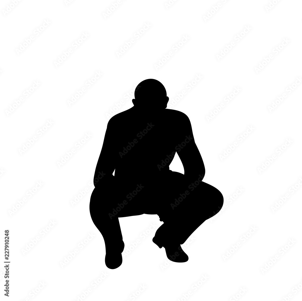 on a white background silhouette of a man sitting