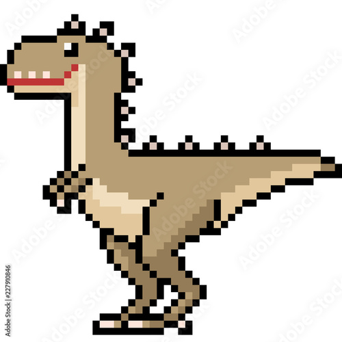 vector pixel art dinosaur monster